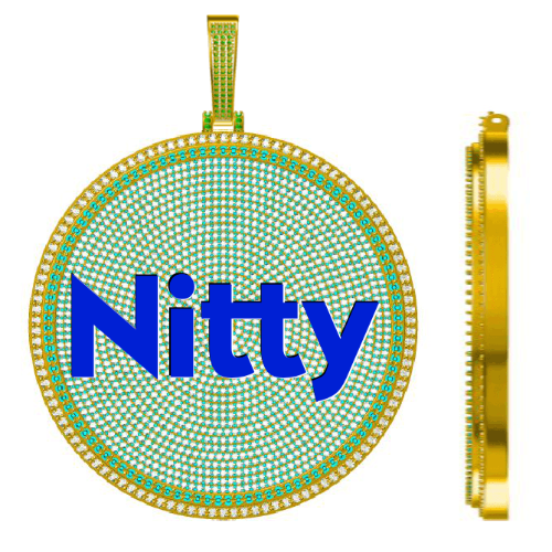 CUSTOM LETTER NECKLACE 3D BIG DISC