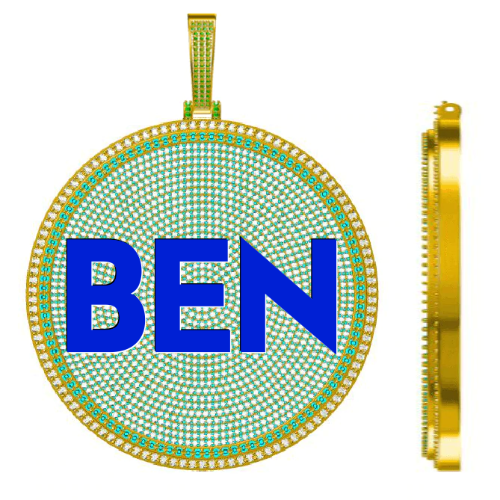 CUSTOM LETTER NECKLACE 3D BIG DISC