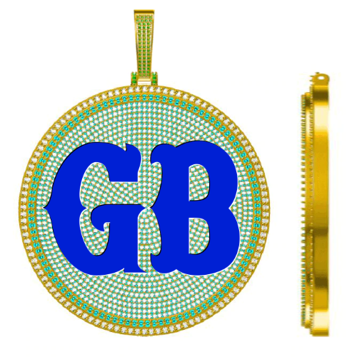 CUSTOM LETTER NECKLACE 3D BIG DISC