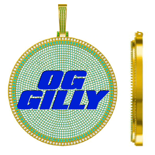 CUSTOM LETTER NECKLACE 3D BIG DISC
