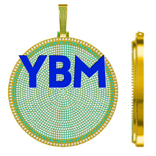 CUSTOM LETTER NECKLACE 3D BIG DISC
