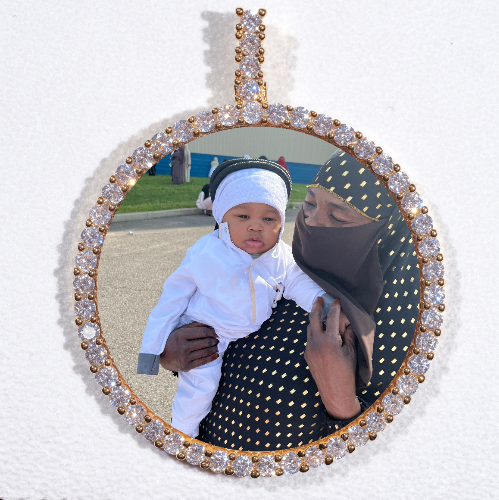 LARGE 3D CIRCLE CUSTOM PICTURE PENDANT