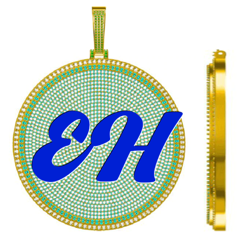 CUSTOM LETTER NECKLACE 3D BIG DISC