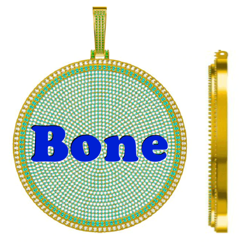 CUSTOM LETTER NECKLACE 3D BIG DISC