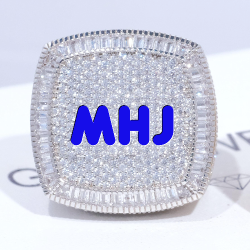 CUSTOM LETTER 3D ICED RING