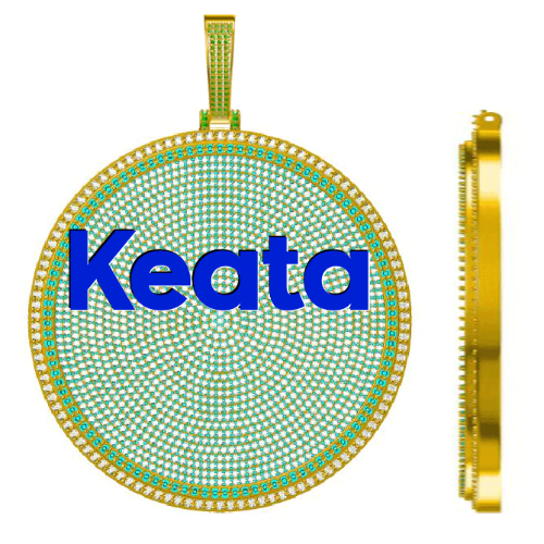 CUSTOM LETTER NECKLACE 3D BIG DISC