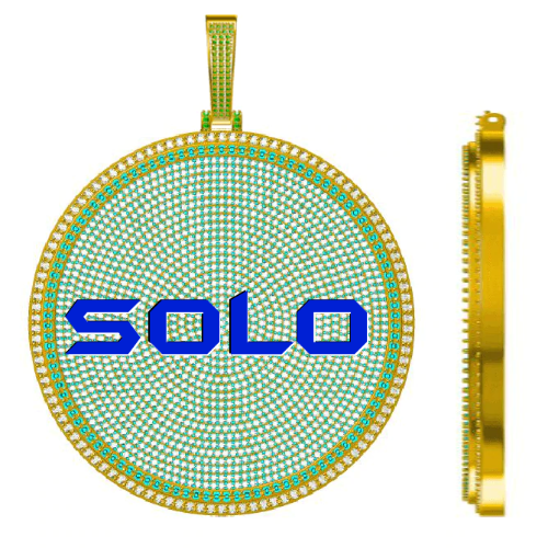 CUSTOM LETTER NECKLACE 3D BIG DISC