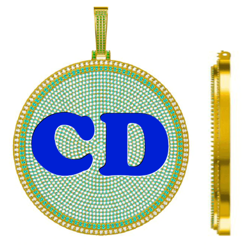 CUSTOM LETTER NECKLACE 3D BIG DISC