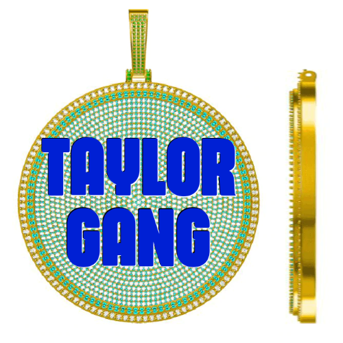 CUSTOM LETTER NECKLACE 3D BIG DISC