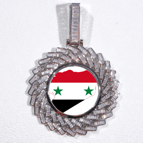 Large 3D Baguette Custom Picture Pendant