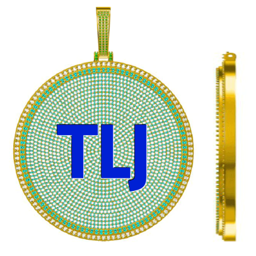 CUSTOM LETTER NECKLACE 3D BIG DISC