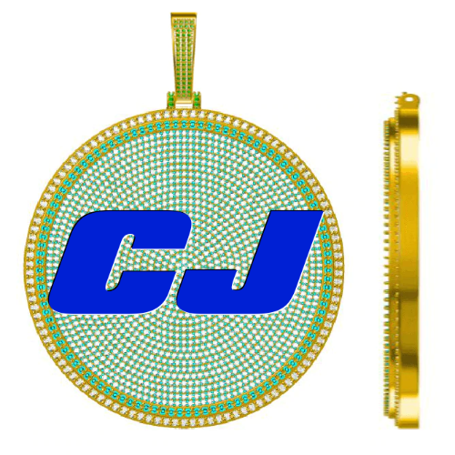 CUSTOM LETTER NECKLACE 3D BIG DISC