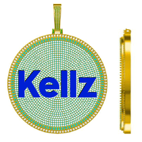 CUSTOM LETTER NECKLACE 3D BIG DISC