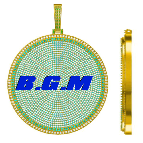 CUSTOM LETTER NECKLACE 3D BIG DISC