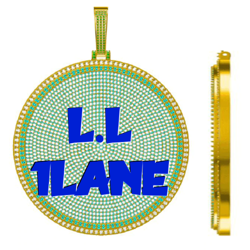 CUSTOM LETTER NECKLACE 3D BIG DISC