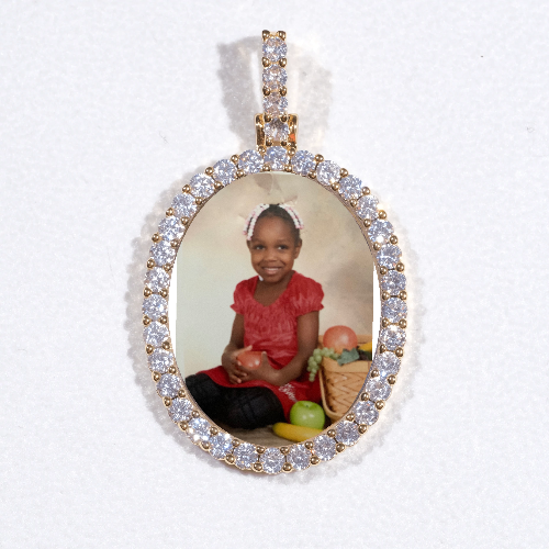 3D Oval Custom Picture Pendant