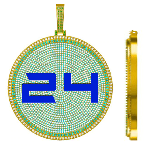CUSTOM LETTER NECKLACE 3D BIG DISC