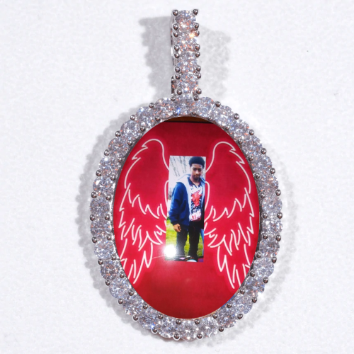Large 3D Oval Custom Picture Pendant