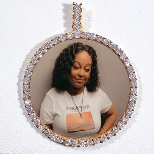 LARGE 3D CIRCLE CUSTOM PICTURE PENDANT