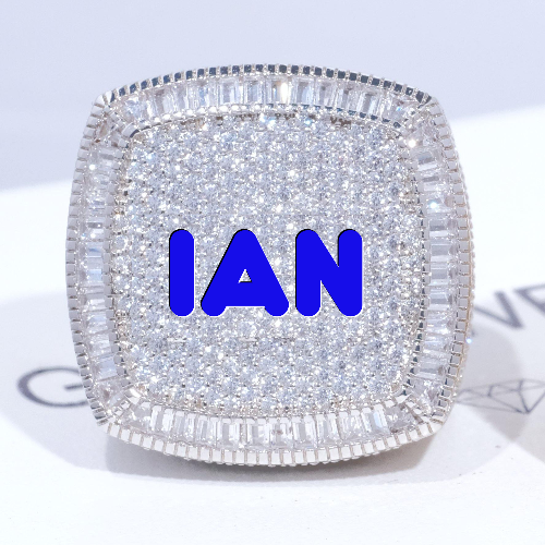 CUSTOM LETTER 3D ICED RING