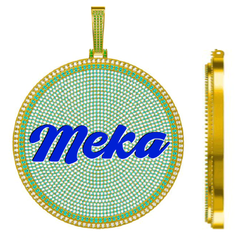 CUSTOM LETTER NECKLACE 3D BIG DISC