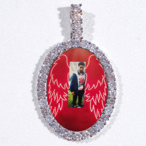 Large 3D Oval Custom Picture Pendant