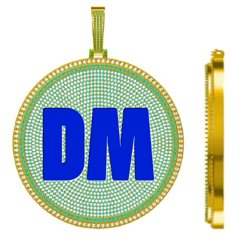CUSTOM LETTER NECKLACE 3D BIG DISC