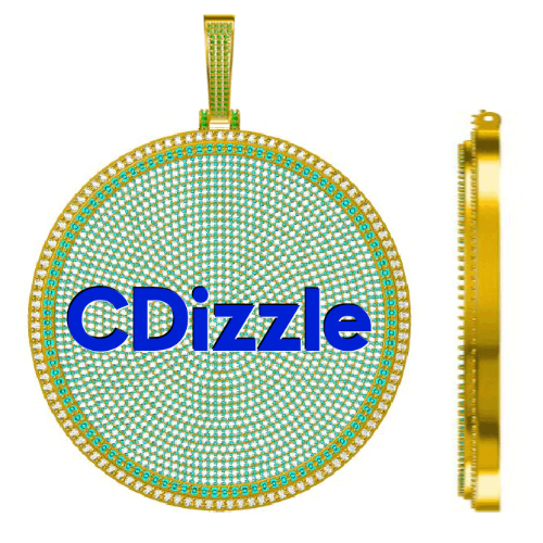 CUSTOM LETTER NECKLACE 3D BIG DISC