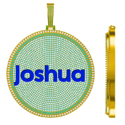 CUSTOM LETTER NECKLACE 3D BIG DISC