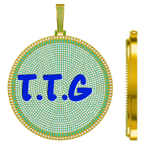 CUSTOM LETTER NECKLACE 3D BIG DISC