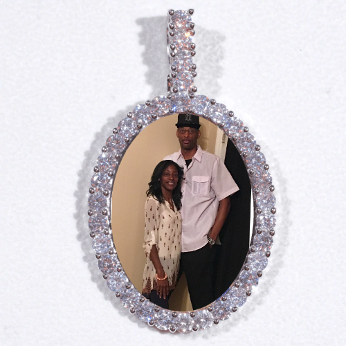 Large 3D Oval Custom Picture Pendant