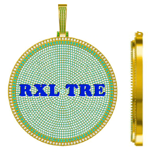 CUSTOM LETTER NECKLACE 3D BIG DISC