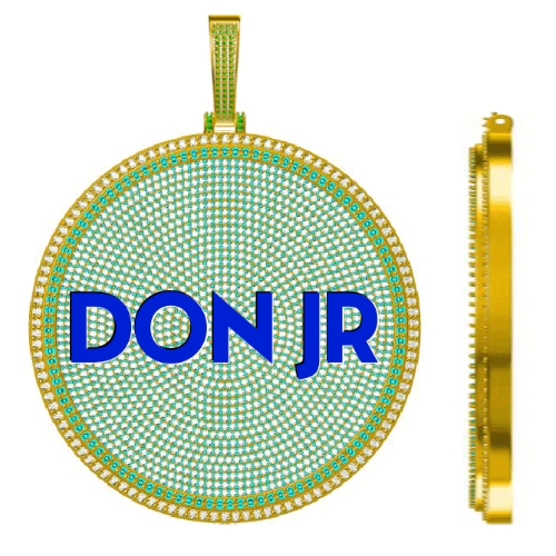 CUSTOM LETTER NECKLACE 3D BIG DISC