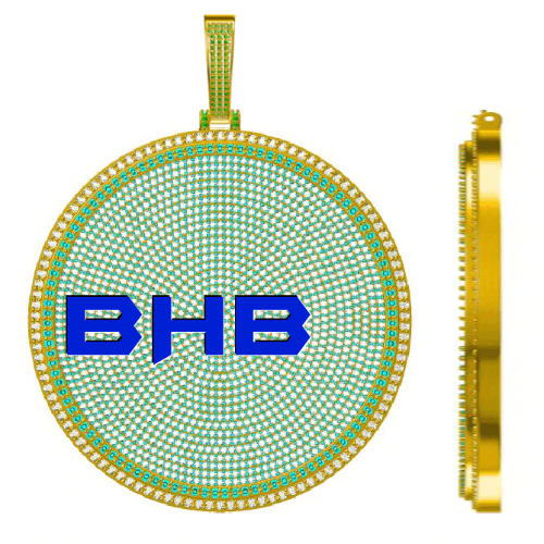 CUSTOM LETTER NECKLACE 3D BIG DISC