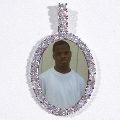 Large 3D Oval Custom Picture Pendant