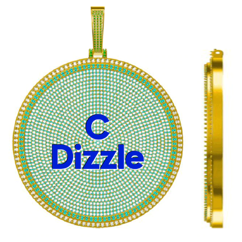 CUSTOM LETTER NECKLACE 3D BIG DISC