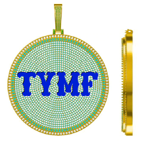 CUSTOM LETTER NECKLACE 3D BIG DISC
