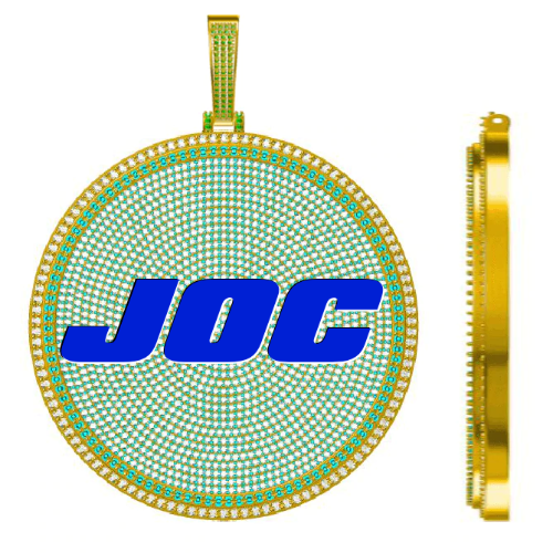 CUSTOM LETTER NECKLACE 3D BIG DISC