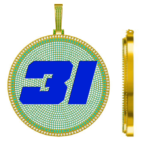 CUSTOM LETTER NECKLACE 3D BIG DISC