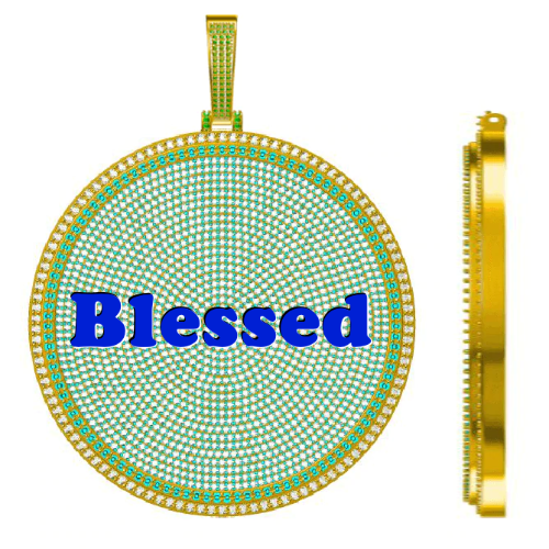 CUSTOM LETTER NECKLACE 3D BIG DISC
