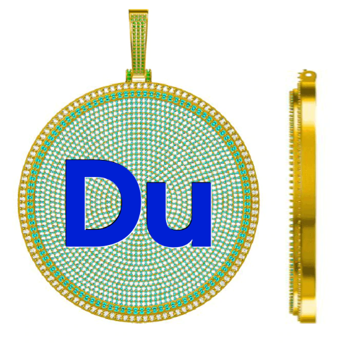 CUSTOM LETTER NECKLACE 3D BIG DISC