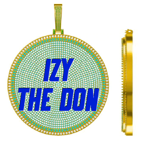 CUSTOM LETTER NECKLACE 3D BIG DISC