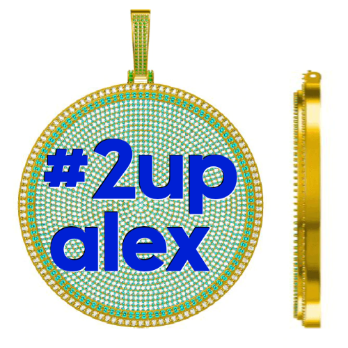 CUSTOM LETTER NECKLACE 3D BIG DISC