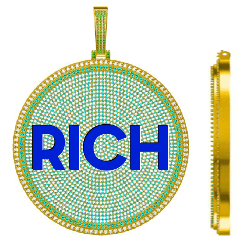 CUSTOM LETTER NECKLACE 3D BIG DISC