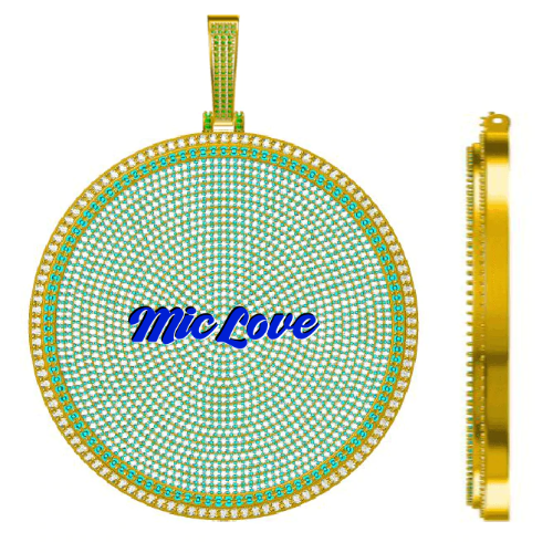 CUSTOM LETTER NECKLACE 3D BIG DISC