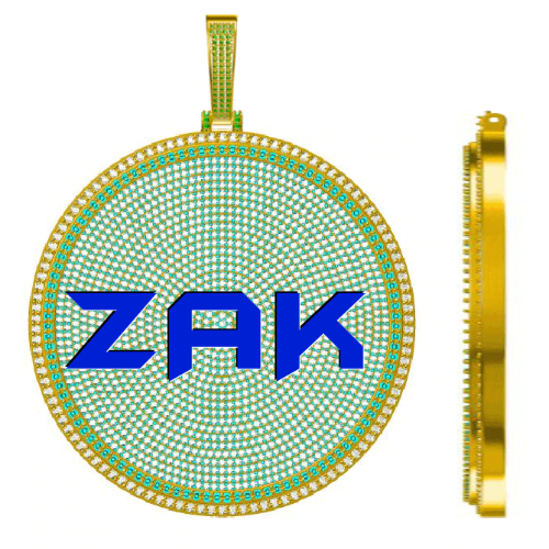 CUSTOM LETTER NECKLACE 3D BIG DISC