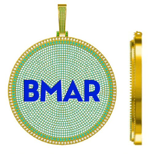 CUSTOM LETTER NECKLACE 3D BIG DISC