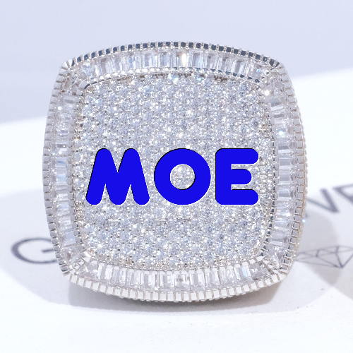 CUSTOM LETTER 3D ICED RING