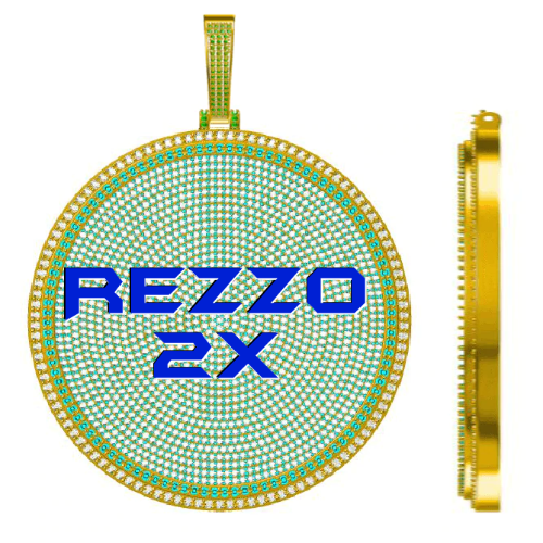 CUSTOM LETTER NECKLACE 3D BIG DISC