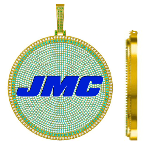 CUSTOM LETTER NECKLACE 3D BIG DISC